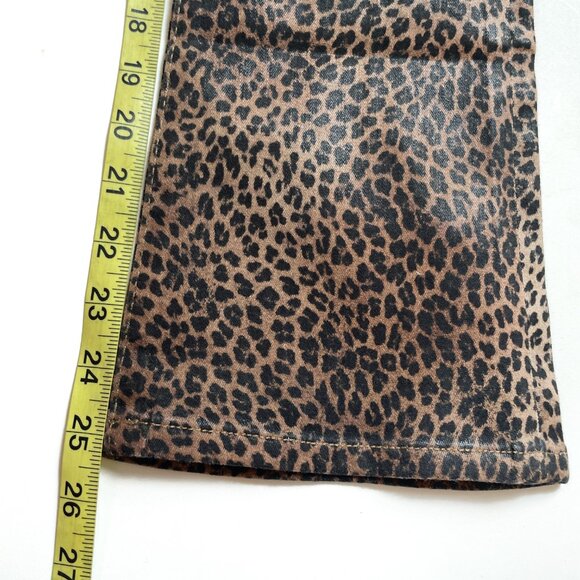 FRAME Le Crop Mini Boot Coated Jeans Leopard Size 23 NEW NWT - Picture 10 of 10